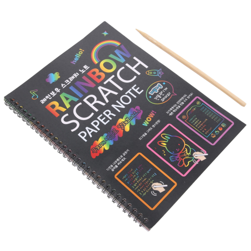 Cuaderno De Papel Para Rascar Arcoíris – Set Creativo Con Plantillas Y Bolígrafo, Actividad Artística Para Niños En Casa, Viajes Y Aula