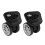 Black Nylon Suitcase Wheels - One Pair Durable Caster Replaceable Travel Wheels 16