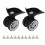 Black Nylon Suitcase Wheels - One Pair Durable Caster Replaceable Travel Wheels 2