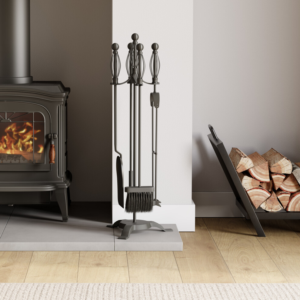 Photos - Fireplace Accessory Home Discount Darton 5pc Fireplace Companion Tool Set - Black 333157 
