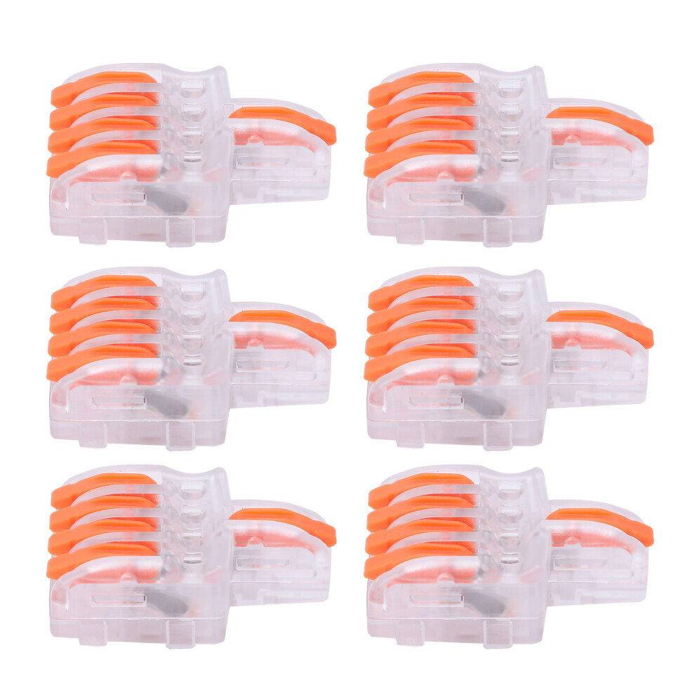 20Pcs Orange Ttype Copper Wire Quick Connectors 1 In 4 Out 8331340674340
