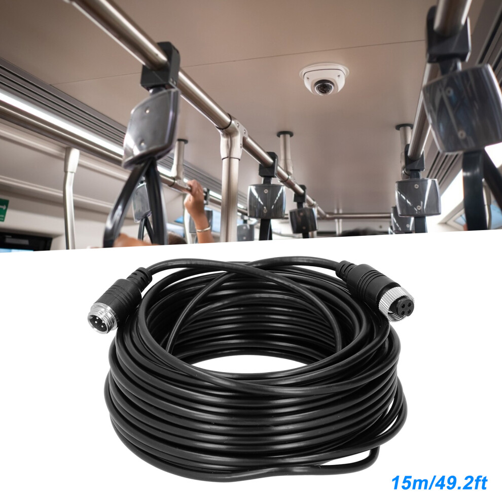 Heavy Duty 15M 49.2Ft 4-Pin Car Camera Cable Pvc Extension For Auto Truck Bus 8731340676519