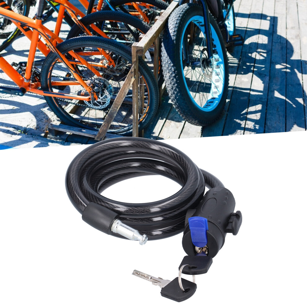 Steel Wire Bicycle & Motorcycle Lock with Mounting Bracket, 292g Black-image-OPC-PJKY7SS-NEW