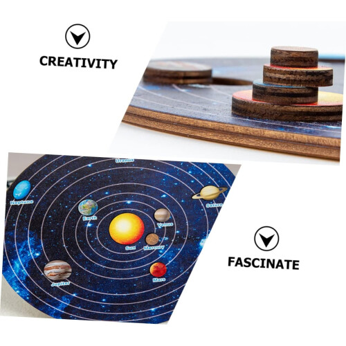 Planets Puzzle Toy Set - Wooden Solar System Model for Learning, Educational Planet Puzzles, 3D Space Design 2