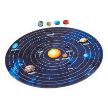 Planets Puzzle Toy Set - Wooden Solar System Model for Learning, Educational Planet Puzzles, 3D Space Design