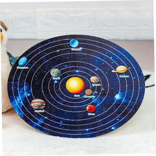 Planets Puzzle Toy Set - Wooden Solar System Model for Learning, Educational Planet Puzzles, 3D Space Design 1