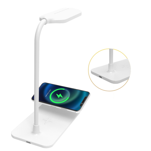 15W LED bureaulamp, draadloos opladen, flexibele touch, zwart 1