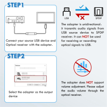 Adapter audio USB do optycznego USB A do karty dźwiękowej SPDIF Optyczny