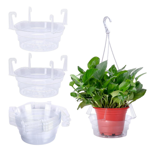15 peças coletor de água para plantas penduradas - plástico transparente de 8 polegadas 1