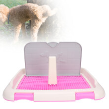 Pet Potty Tray for Dogs & Cats: Indoor Toilet with Pink Fence