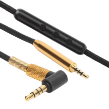 3,5-mm-Audioverlängerungskabel 2,5 mm für AKG Y40 Y50 Y45 Ohrhörer Schwarz mit Mikrofon