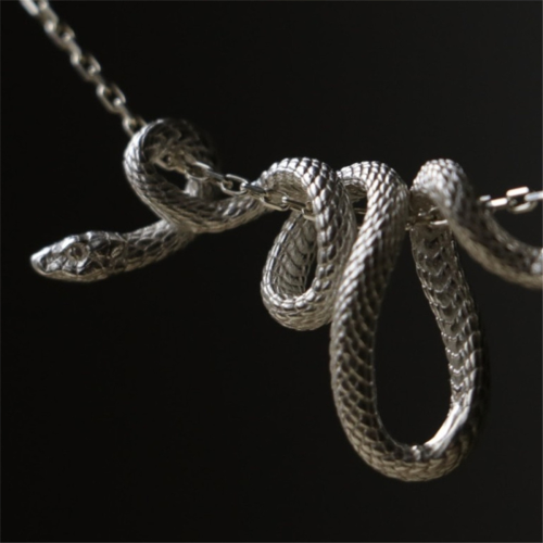 Collana a serpente avvolto, stile neutro e cool 2
