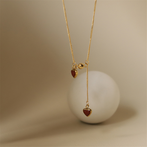 -vormige kwasthanger kleine sleutelbeenketting, 2