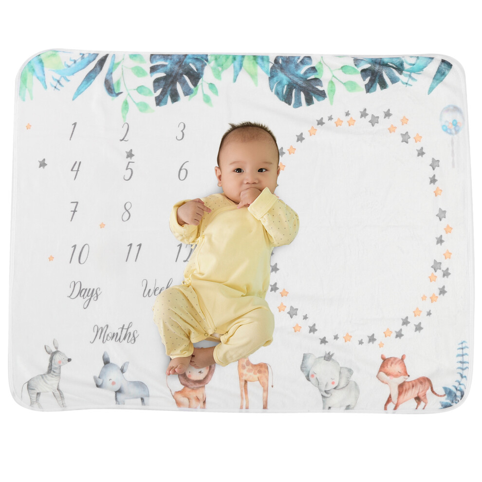 Baby Milestone Blanket 97X74cm Flannel Photo Prop Infant Background 9421340678987