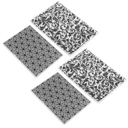 Plastic Embossing Folders 4PCS Set for Scrapbooking and Card Making DIY