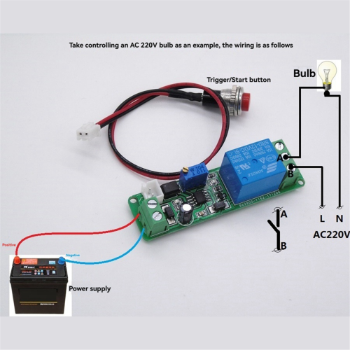 DC 12V instelbare timervertraging UIT-module 1