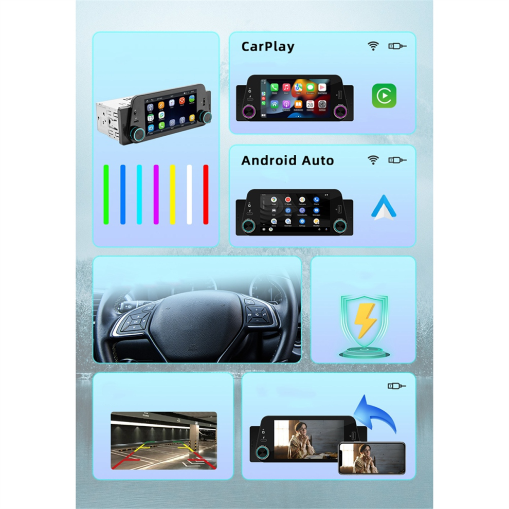 5-Zoll-Auto-Mp5-Player, Kabellos, Carplay, Android, Tragbares Autoradio-image