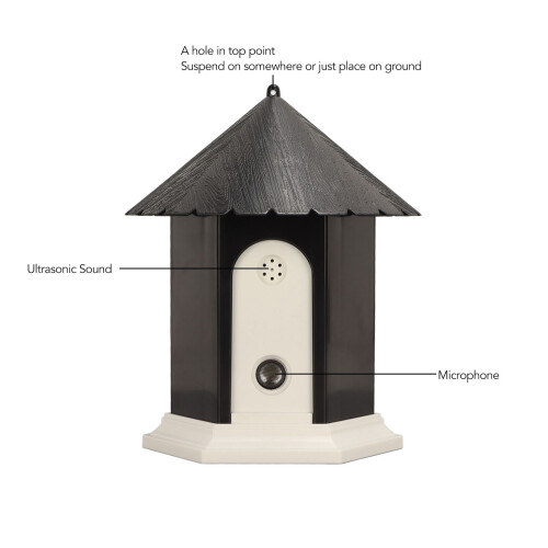 Outdoor Ultrasonic Bark Control Bird House for Backyard Pets 2