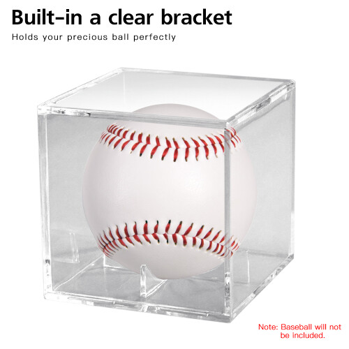 UV Protection Acrylic Display Cube for 9" Baseballs, Clear Support Box 2