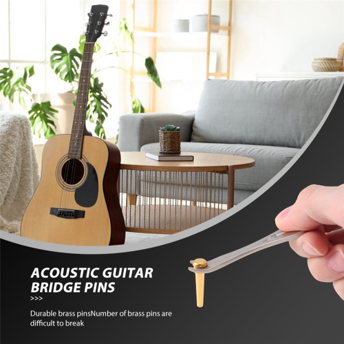 Lot De 6 Chevilles De Chevalet En Laiton Pour Guitare Acoustique – Améliore La Résonance Et Le Maintien Des Cordes - 5