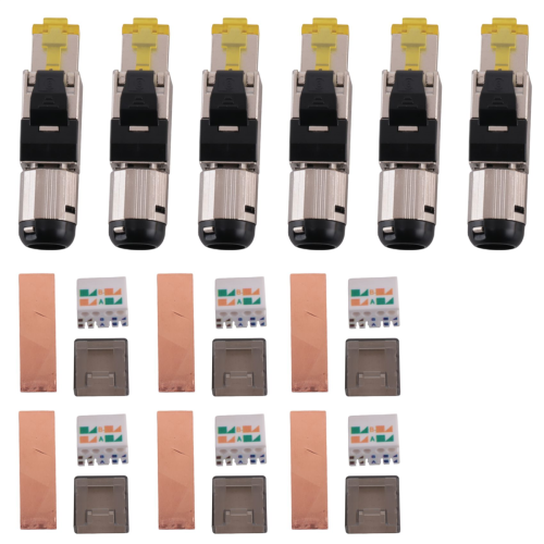 Lot de 10 connecteurs réseau RJ45, Cat6, Cat7, Cat5, avec câble LAN