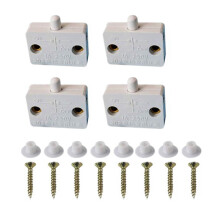 4 pezzi Interruttore per lampada porta armadio applicabile a 12 V 24 V 110 V bianco