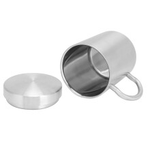 Bicchiere da birra in acciaio inox SUS304 da 400 ml con coperchio