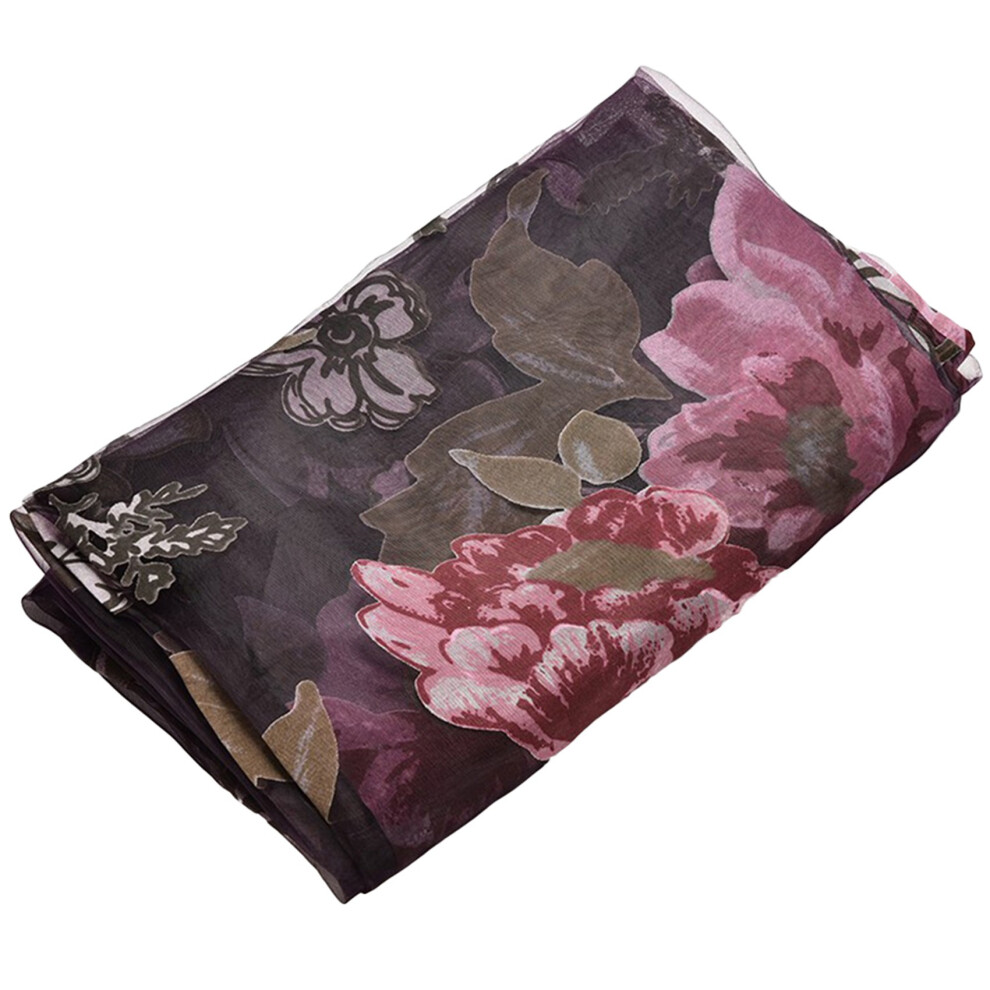 Cortina De Puerta De Vidrio Para Dormitorio, Cortina De Gasa De PeoníA De Tul Con Encaje.-image