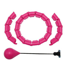 (Pink) 24 Knots Weighted Hula Hoop Adult Smart Hola Thin