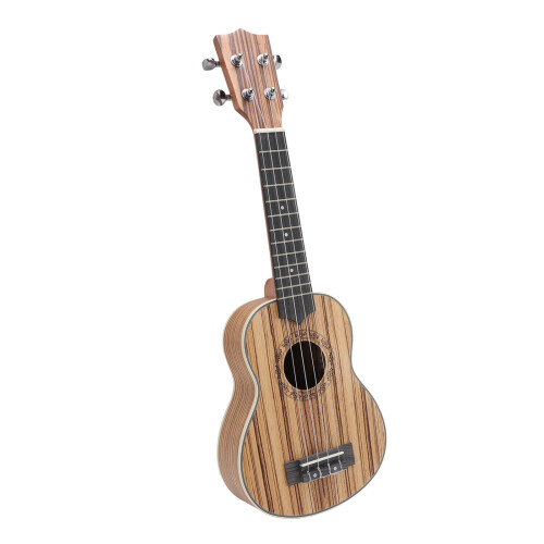 Soprano Ukulele Kit 21in Zebra Wood for Beginner 1