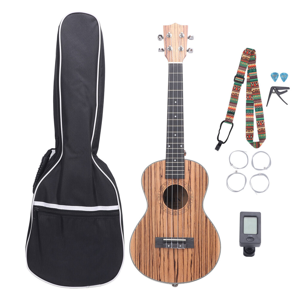 Tenor Ukulele 26 Inch 4 String Zebra Wood Hawaiian