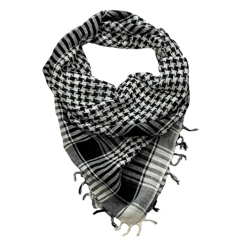 Unisex šál s polyesterovým strapcom, čierny 1