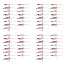Isca de pesca falsa com anzol, isca de enguia 5 cm/0,6 GT, 15 peças, rosa