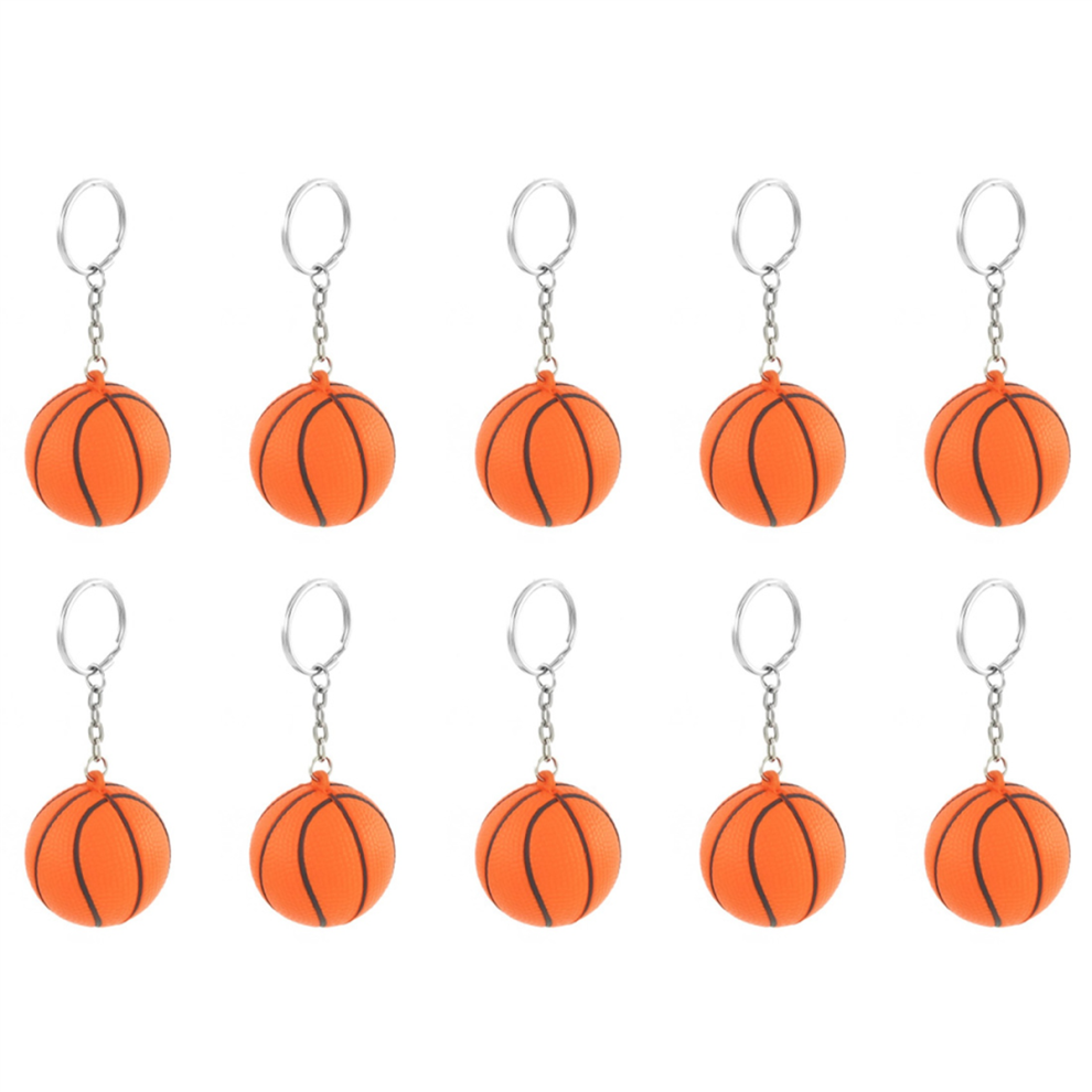 Orange Schwarz Basketball Form Sport Stress Ball Link Kette SchlüSselanhäNger-image