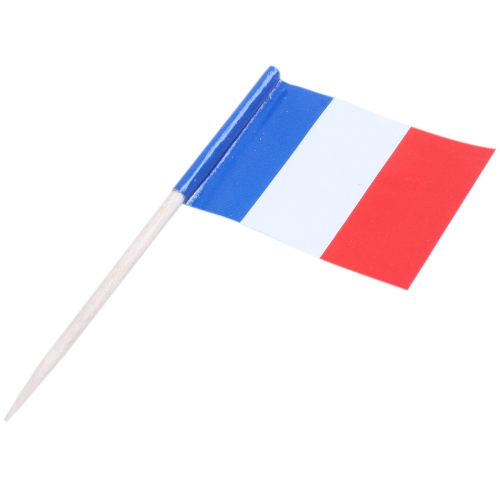 Παρτίδα 50 τμχ Mini Cure-dents Avec Drapeau - Γαλλία (Μπλε, Μπλαν, Ρουζ) 2