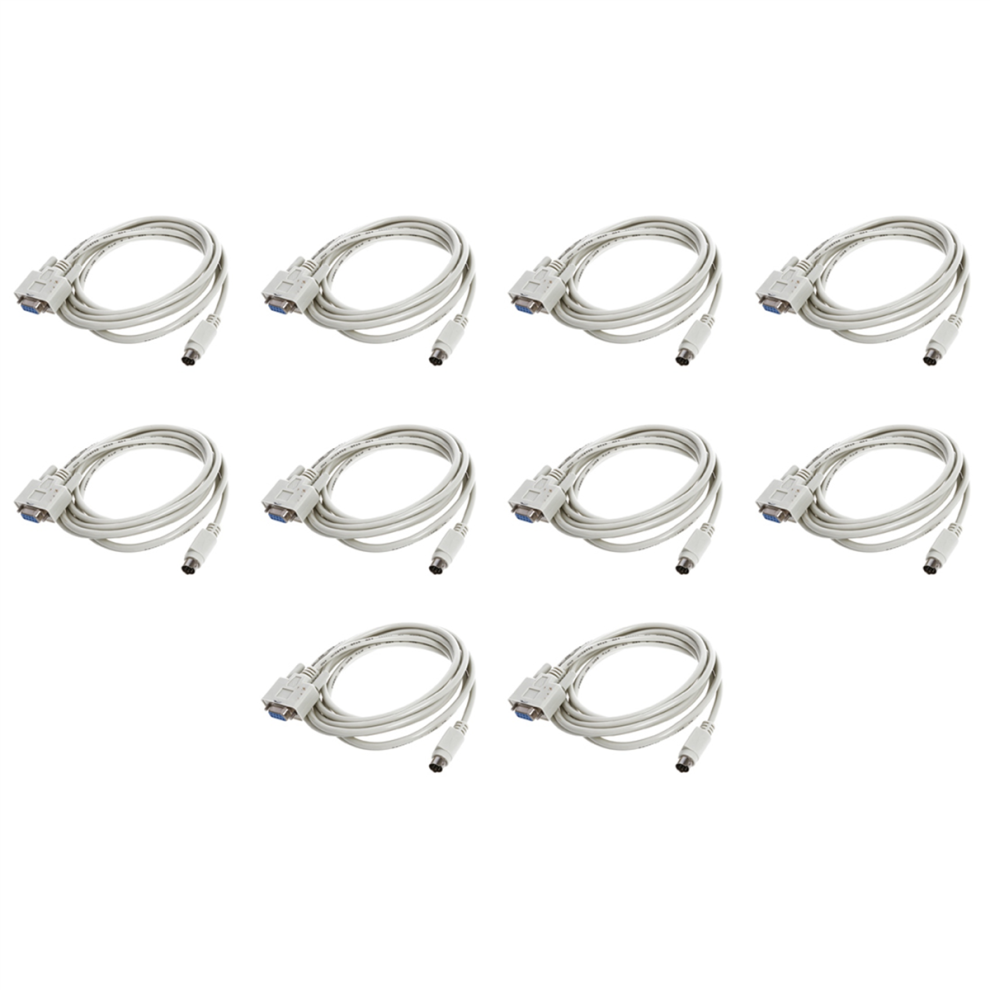 DB9P Naar 8P Mini Din RS232 Downloadkabel Wit 8,2 Ft Voor Plc -EH-image