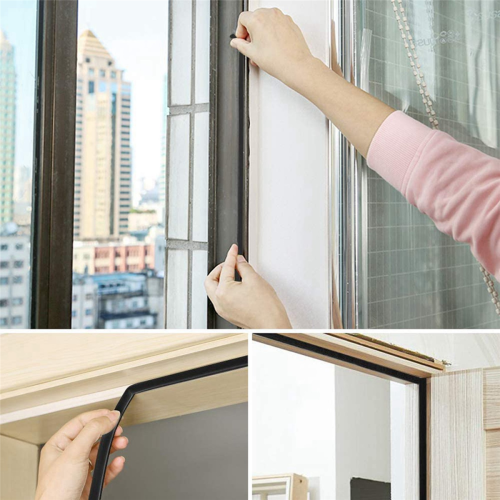 Joint d'étanchéité noir en forme de D pour porte et fenêtre, 5 m 2