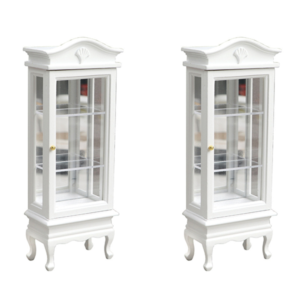 Vetrina Libreria In Legno Con Anta Singola In Miniatura Per Casa Delle Bambole 1/12-image