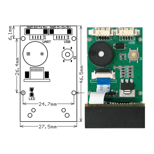 Lector de código de barras GM67 1D/2D USB UART Módulo lector de código QR 2