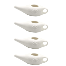 Pote de cerâmica Neti Pot de 250 ml para limpeza nasal, branco