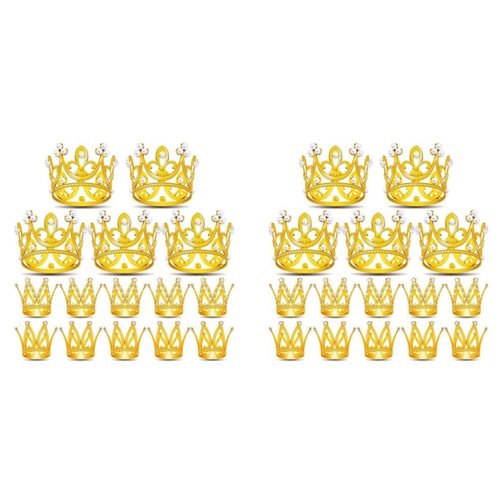 15 Stuks Kroontaarttoppers, Mini-Babycupcakekronen Voor Bruiloftsdecoratie-image