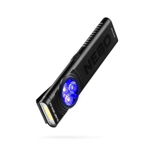 Nebo Slim Mini UV Rechargeable LED Flashlight (Black) 150 Lm