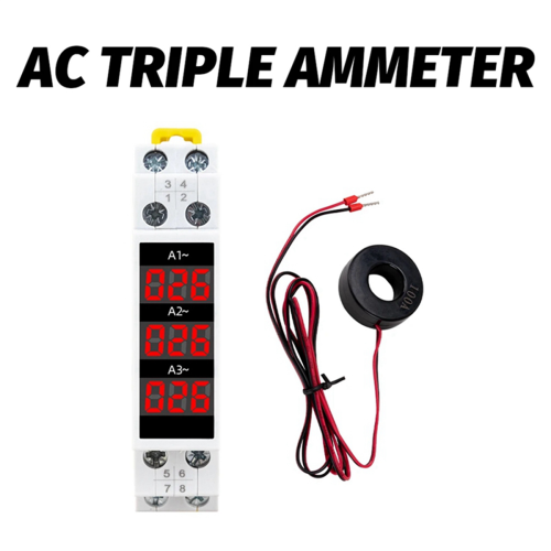Din Rail Mount 3 Phase Ampere Meter Mini Modular Current Meter 2