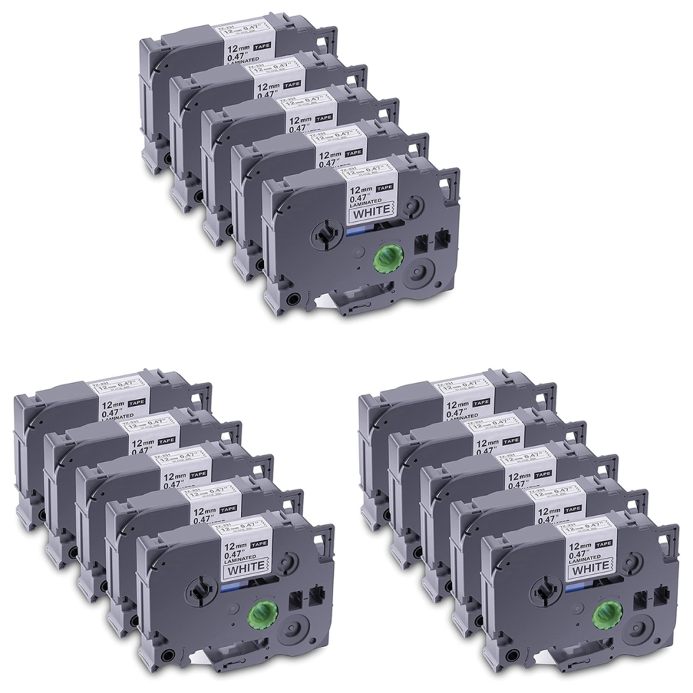 Paquete De 5 Cintas Para Etiquetadora Tze-231 -231 Laminada P--image