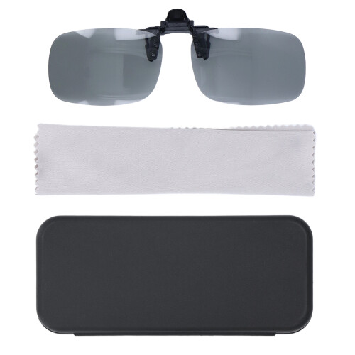 Tag/Nacht polarisierte Clip-On-Brille Schwarz/Grau 1