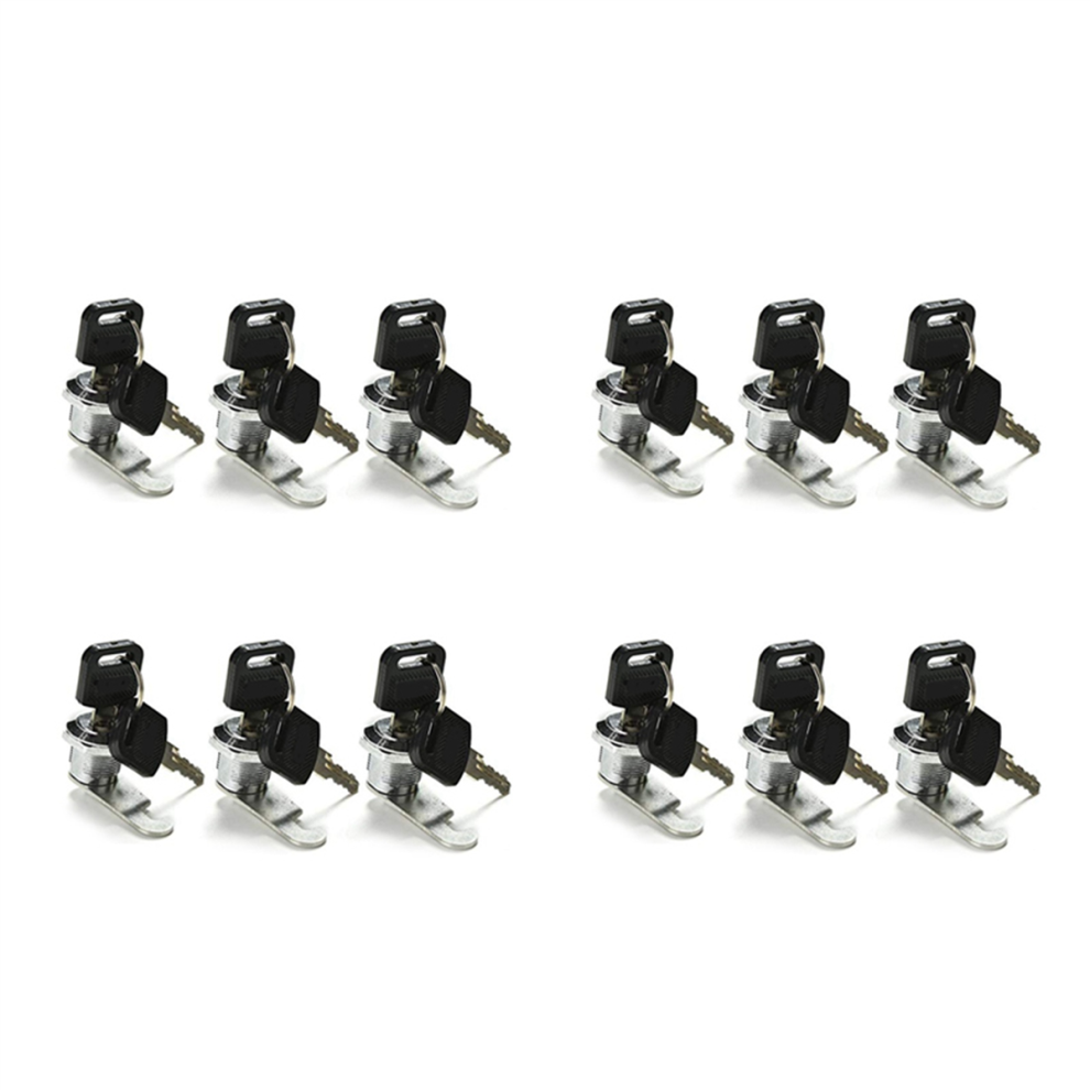 Confezione Da 3 Serrature A Camma Per Armadietti, Cassette Postali, Cassetti, Ante Con 2 Chiavi Da 16 Mm-image