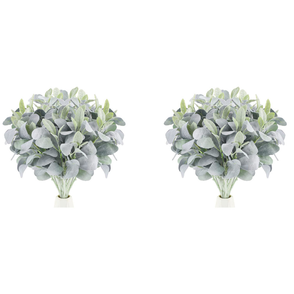 15 Pezzi Di Orecchie Di Agnello Artificiali Floccate, Gambo Verde, Orecchie Di Agnello Finte-image