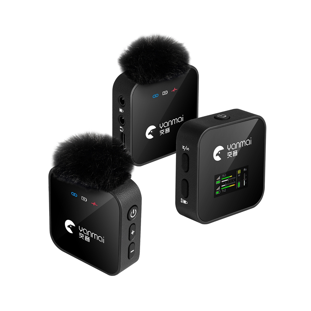 Microfono Lavalier Wireless 2.4G 1-To-2, Per Trasmissioni In Diretta-image