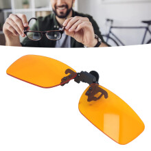 Gafas clip on para protección de pantalla Bloqueador de luz azul Giro de 180 Lente naranja