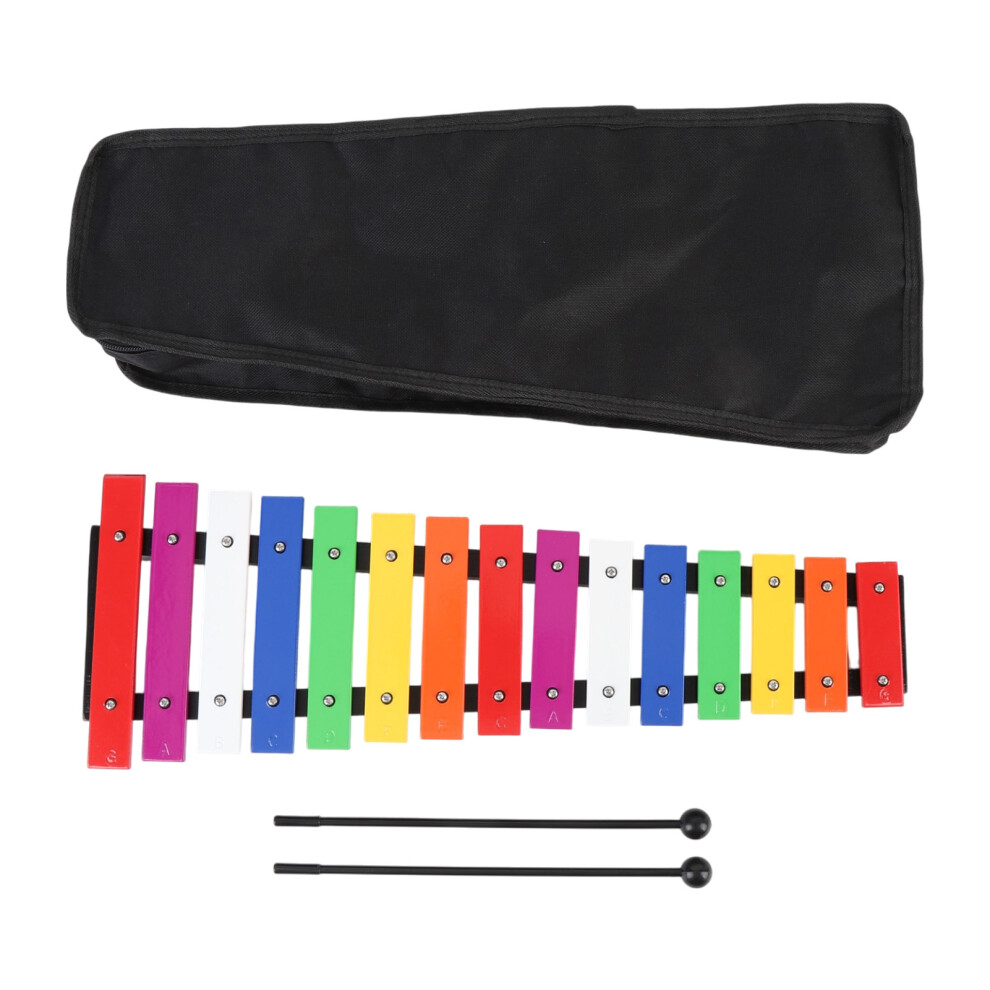 15 Notes Wooden Xylophone with 2 Mallets Colorful